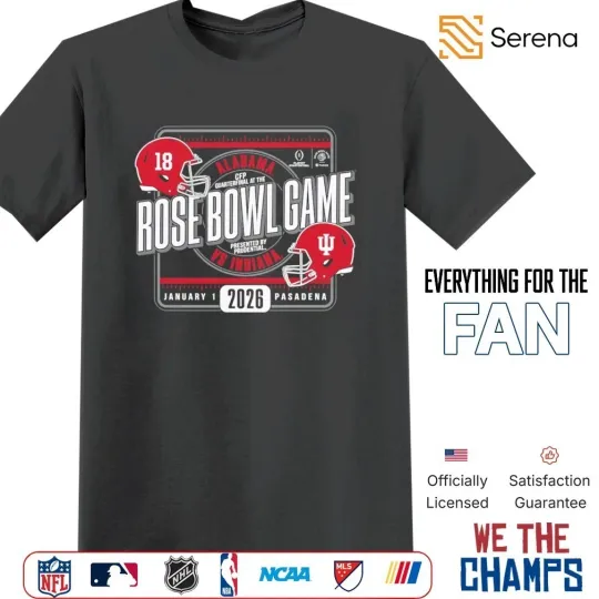 Crimson Tide vs Hoorsers 2026 Rose Bowl Game Head-to-Head T-Shirt