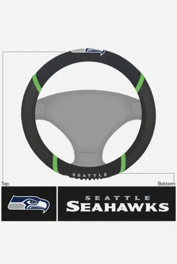 Discover Seattle Football Steering Wheel Cover