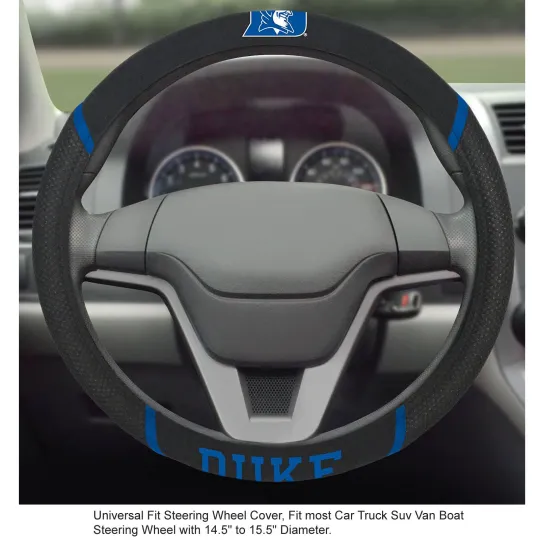 Discover Duke Blue Devils Black Mesh Extra Grip Steering Wheel Cover