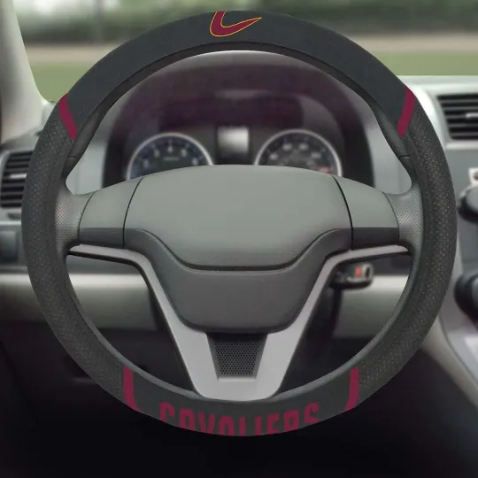Discover Cleveland Basketball Car Truck Black Mesh Comfort Grip Steering Wheel Cover