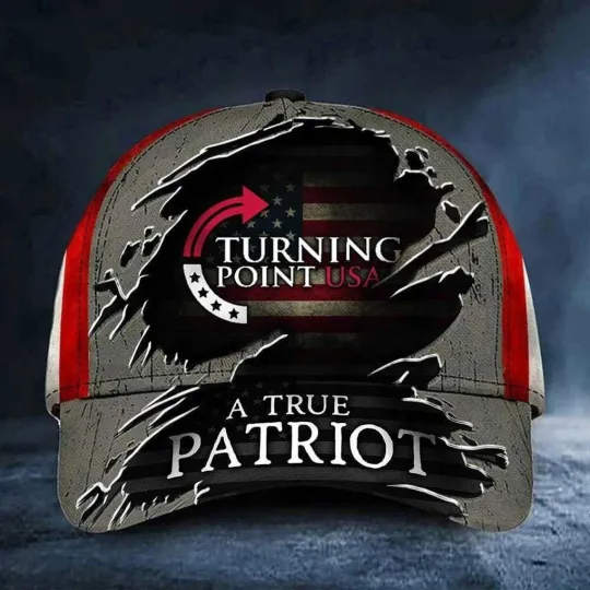 Charlie Kirk A True Patriot AOP Print Hat, Turning Point Patriotic Memorial Gift