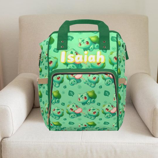 Discover Bulbasaur Anime Diaper Backpack for Boys and Girls, Baby Diaper Bag, Anime Gift
