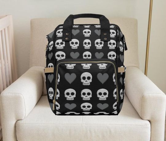 Discover Gothic Skull Diaper Backpack