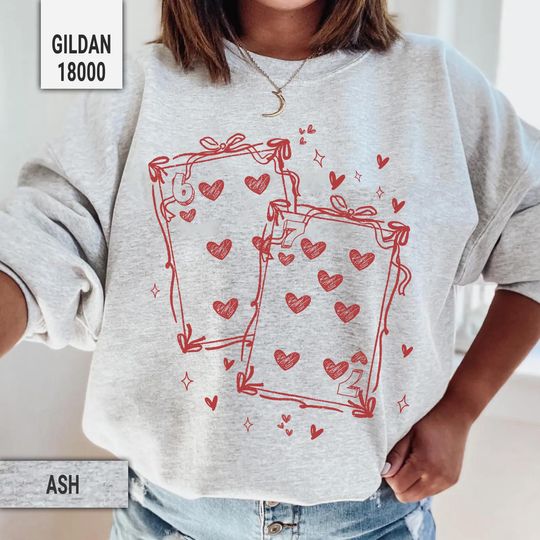 Discover 67 Valentines Day Sweatshirt, Retro Love Graphic Shirt, Vintage Funny Meme Sweater, Cute Valentine Gift for Her, XOXO Heart Crewneck