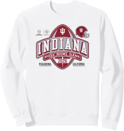 Indiana Hoosiers Rose Bowl 2025-2026 CFP Quarterfinal White Sweatshirt