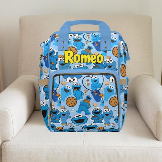 Discover Cookie Monster Diaper Backpack for Boys and Girls
