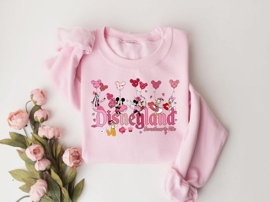 Discover Disneyland Valentine Sweatshirt,Animal Kingdom Valentine Sweater,Retro Disney Shirt,Mickey and Friends Valentine Tshirt,Valentines Day Shirt