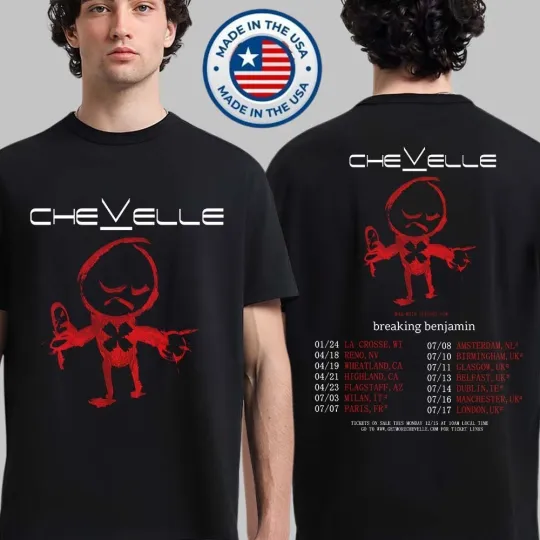 Chevelle World Tour 2026 Schedule Dates Double Sided T-Shirt