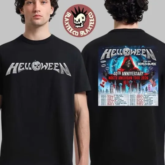 Discover Helloween 40th Anniversary North American Tour 2026 Schedule Dates T-Shirt