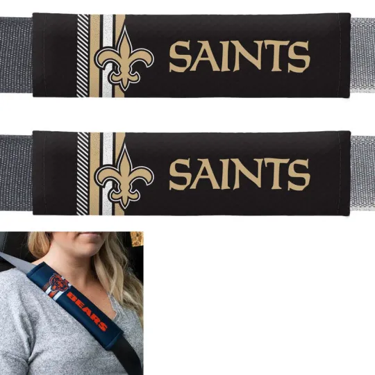 Discover football New Orleans Car Truck Suv Van Rally Seat Belt Pads Covers