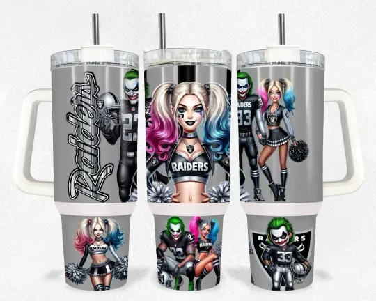 Las Vegas Raiders Football 40oz Tumbler with Handle
