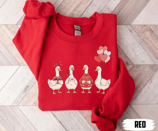 Discover Funny Just A Love Goose Sweatshirt, Funny Valentine Goose Hoodie, Pink Coquette Valentine Sweatshirt , XoXo Be Mine Sweat, Valentines Gift