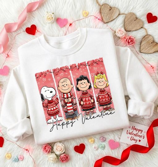 Discover Vintage Cartoon Dog Valentine Sweatshirt, Cute Comic Style Characters, Classic Love Cartoon Crewneck, Retro Valentine Art