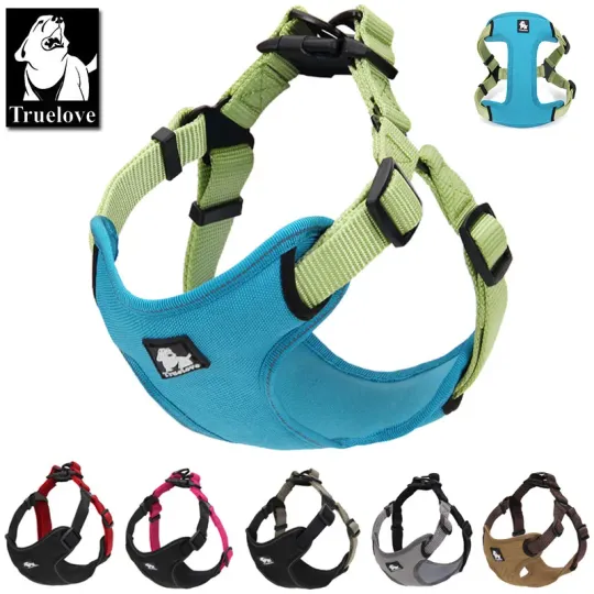 Discover Truelove Padded Reflective Dog harness Vest Pet Step in Harness Adjustable No Pulling Pet Harnesses for Small Medium Dog TLH5951
