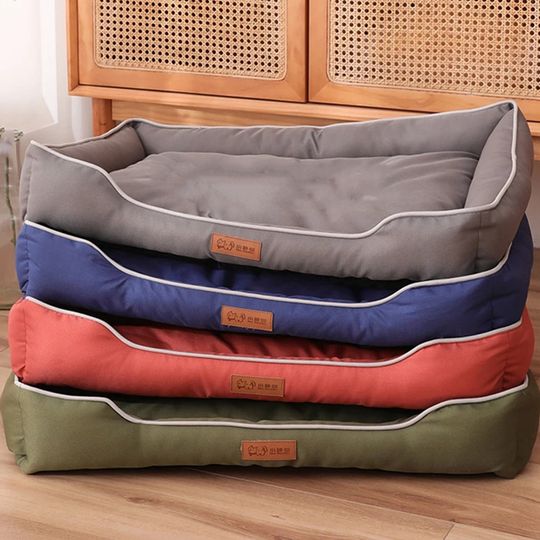 Discover Four Season Square Dog Bed for Large Dog Mattress Bite-resistant Cat Bed Soft Thickened Dog Bed Waterproof Sofa Pet House