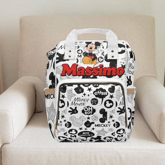 Discover Mickey Mouse,Mickey mouse backpack,Vintage  Mickey,Mickey mouse baby shower,Boy diaper bag,custom diaper bag,Baby boy gift personalized