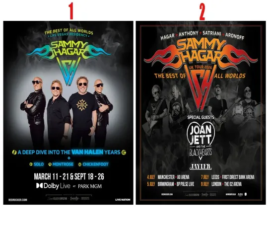 Discover Custom SAMMY HAGAR's 'Best Of All Worlds' Tour  2026 Poster