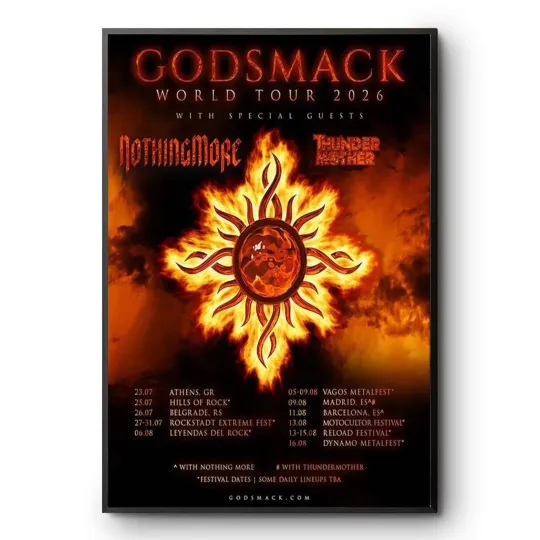 Discover NEW Godsmack World Tour 2026 Poster Print Rock Band Art Music Wall Decor