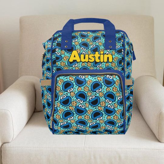 Discover Cookie Monster,Cookie monster baby shower,diaper bag,boy diaper bag,custom diaper bag,sesame street birthday,new baby gift for mum