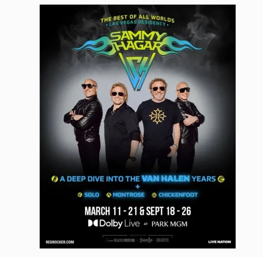 Discover Sammy Hagar Las Vegas Tour 2026 Poster