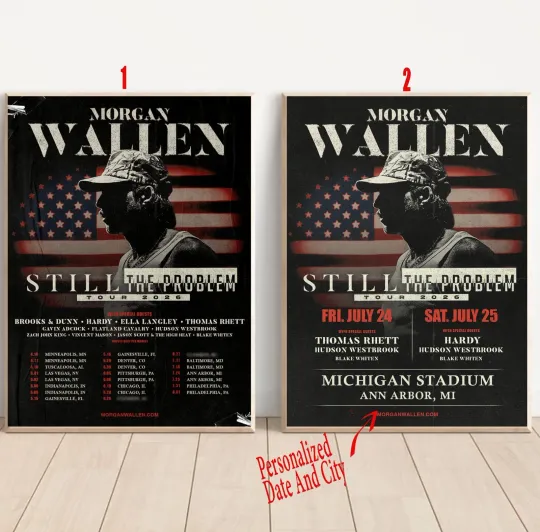Discover Custom Wallen Western Announces Still the Problem Tour 2026 Poster