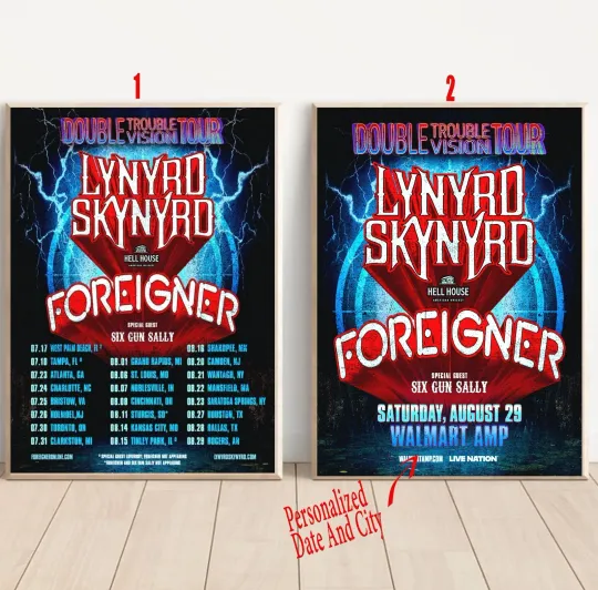 Custom Lynyrd Skynyrd Double Trouble Vision Tour 2026 North America Poster