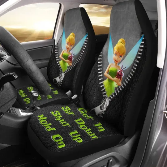 Discover Tinker Bell Get In Sit Down Shut Up Hold On Cartoon Car Seat Covers