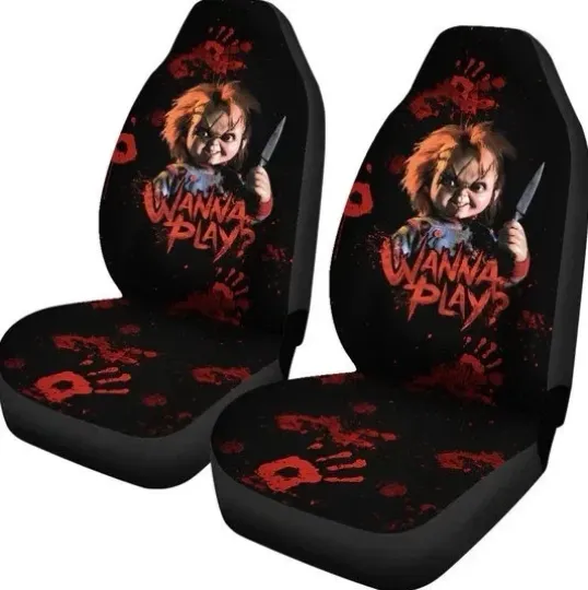 Horror Doll Chucky Bloody Wanna Play Car Seat Covers