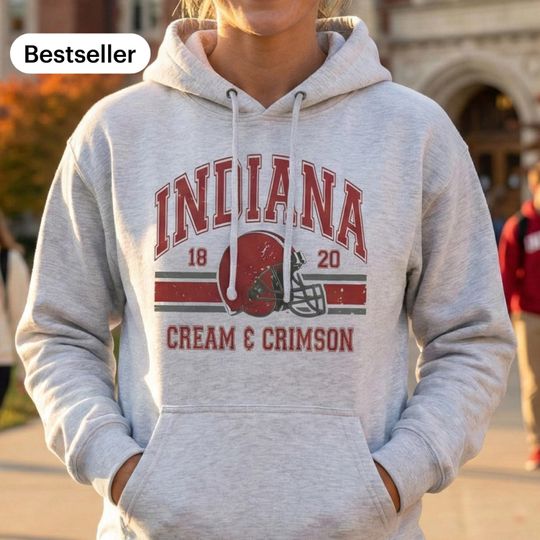 Discover Indiana Hoosiers Football Sweatshirt | Cream & Crimson Fan Gift Shirt