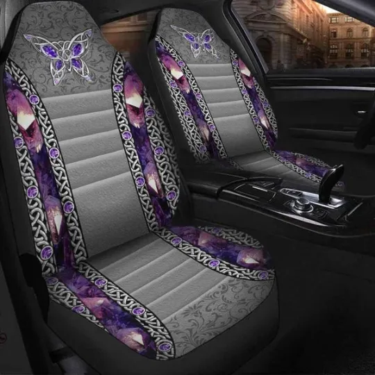 Discover Love Butterflies Purple Galaxy Car Seat Covers
