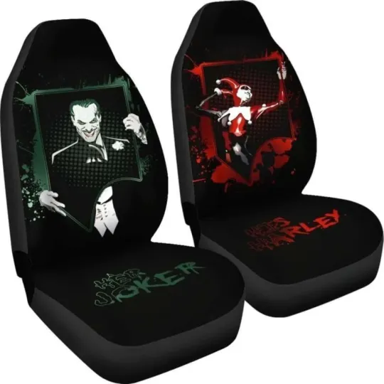 Joker And Harley Quinn Car Seat Covers Gift For Fans