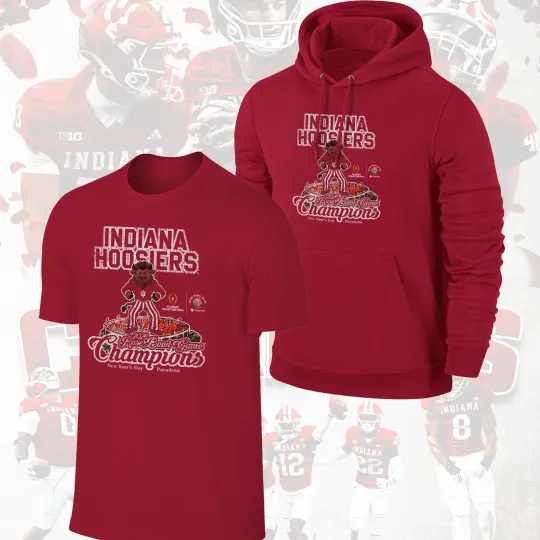 Discover HOT - Indiana Hoo.siers Playoff 2026 Rose Bowl Champions Big Red 1-Side FASTSHIP