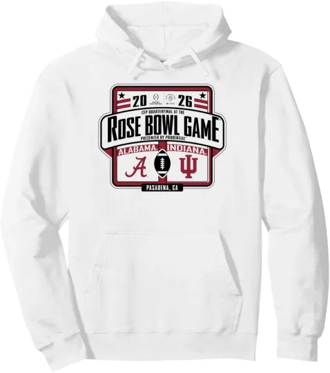 Crimson Tide vs Indiana Hoosiers Rose Bowl CFP 2026 Pullover Hoodie