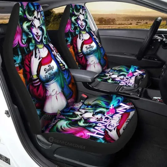 Harley Quinn Car Seat Covers, Movies Car Seat Covers (set of 2)