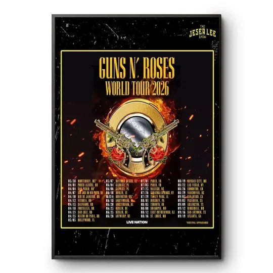 Discover Guns N’ Roses a 2026 world tour Poster