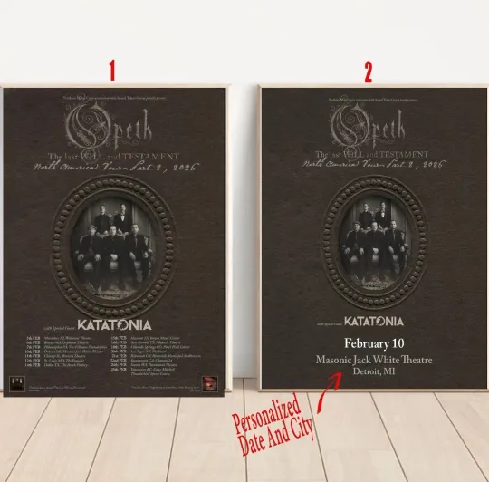 Discover Custom OPETH Announce 2026 North American Tour Poster