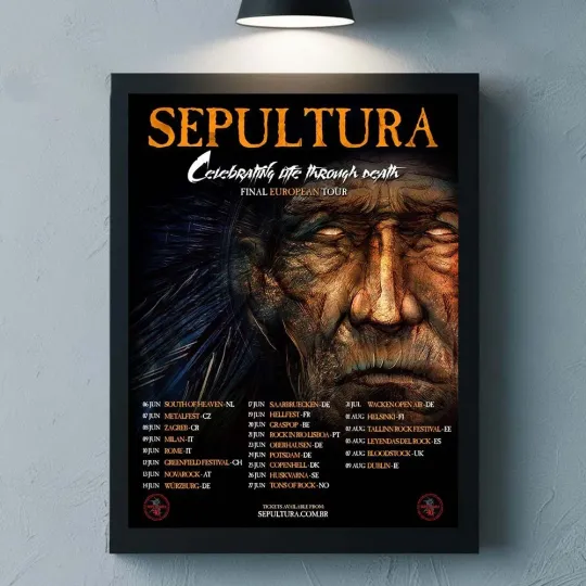 Discover Sepultura Celebrating Life Through Death Final European Tour 2026 Poster