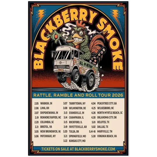 Discover Blackberry Smoke Rattle Ramble And Roll Tour 2026 Concert Poster