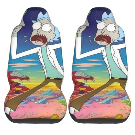 Rick and Rickandmorty Car Seat Covers 2pcs Vehicle Front Seat Protect Car Accessories
