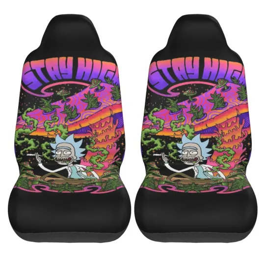 Rick And Rickandmorty Car Seat Covers 2 Pcs Seat Protector Cover Universal Front