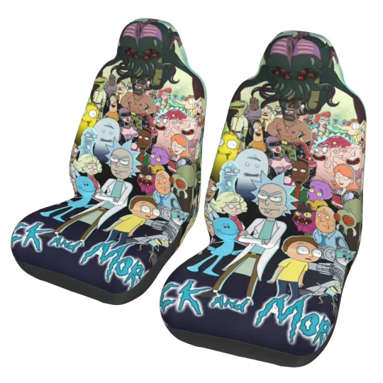 Rick And Rickandmorty Car Seat Covers 2 Pcs Seat Protector Cover Universal Front