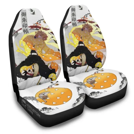 demon Car Seat Covers  zenittsu Car Accessories Set Of 2 Unive