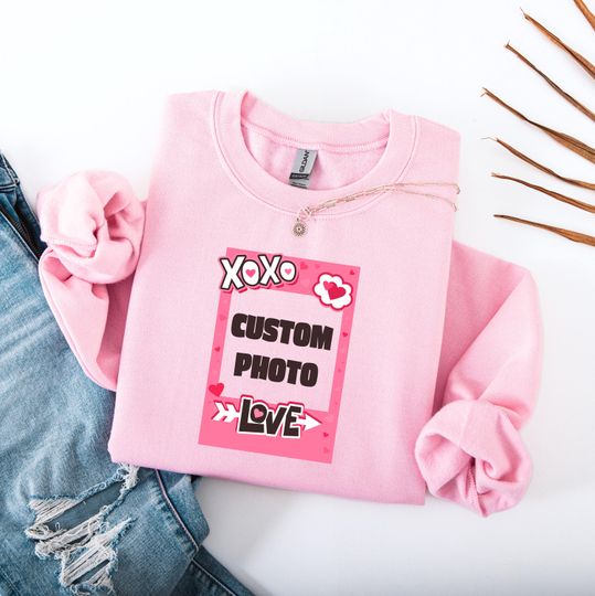Discover Custom Photo Sweatshirt Personalized Valentine Gift Love Shirt