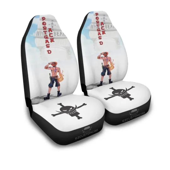 Discover Portgas D Ace Car Seat Covers Custom for One Piece Anime Car Decor