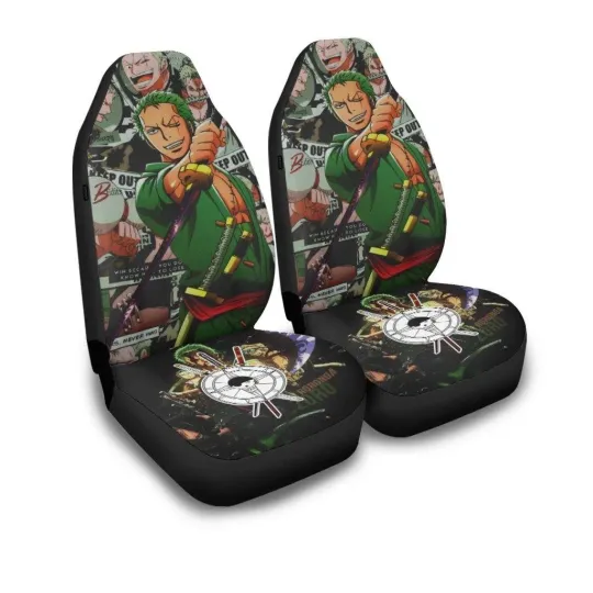 Zoro Car Seat Covers One Piece Anime Car Accessories Anime Car Seat