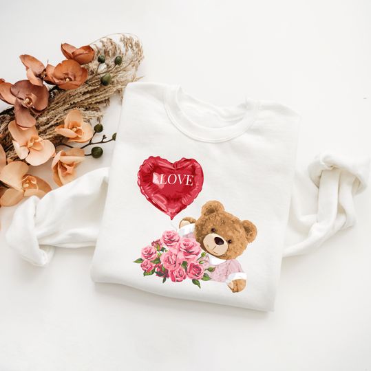 Discover Happy Valentine's Day Gift, Teddy Bear Valentine Shirt Love Balloon Gift