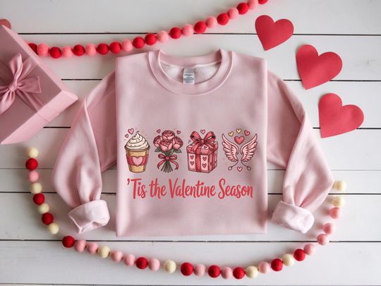 Discover Tis The Valentine Season Sweatshirt, Valentine's Day Sweat
