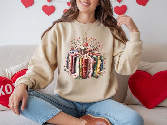 Discover Valentine's Day Books Sweatshirt, Book Lover Sweat