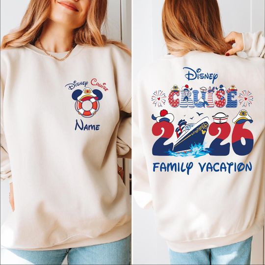 Discover Custom Disney Cruise Family Vacation 2026 Sweatshirt, Disney Cruise Group Sweater, Custom Name Disney Cruise Hoodie, Mickey Minnie Vacation