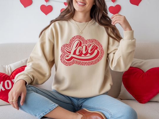 Discover Valentine Love Sweatshirt, Valentine's Day Sweat